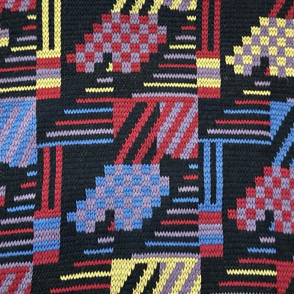 Vintage 80s Bonjour International Acrylic Sweater Small Geometric Pattern Korea